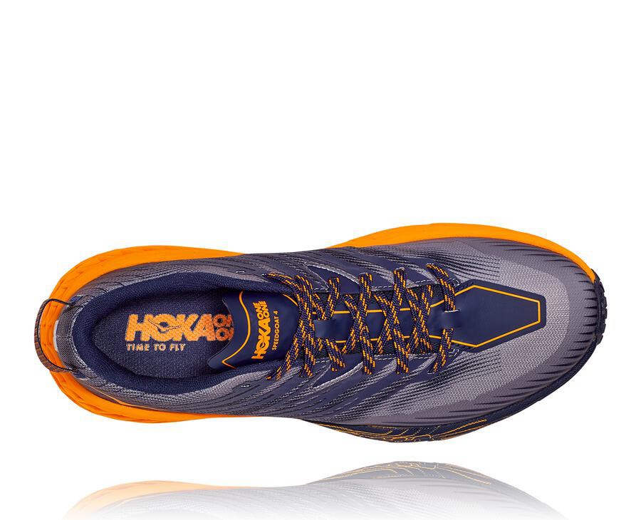 Tenis Hoka One One Trail Hombre Azules/Naranjas - Speedgoat 4 - FYWT67814